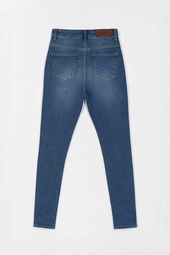 Bluewhite Women's High Waist Skinny Fit Narrow Leg Blue Jean Trousers
