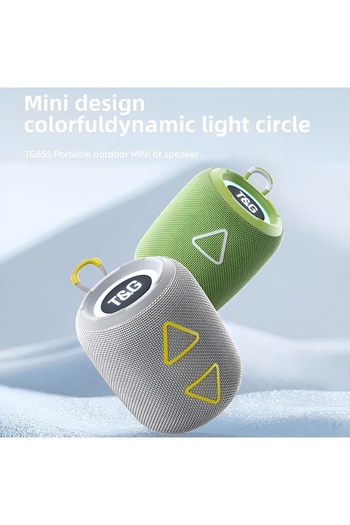 T&G Portable Bluetooth Speaker with LED Light and Wireless Stereo Subwoofer Support FM Radio and TF Card