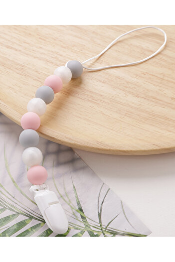 Fab N Funky Beaded Silicone Pacifier, Safe Teether for Soothing Gums, 4M+, Easy-Grip, BPA-Free