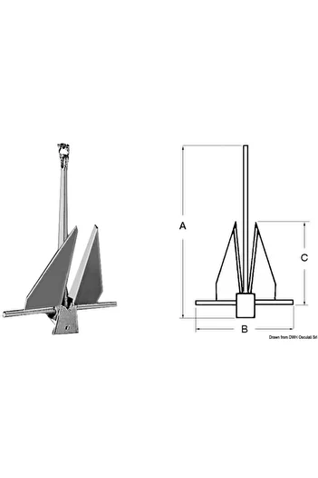 OSCULATI Ancora Danforth 4-30 Kg