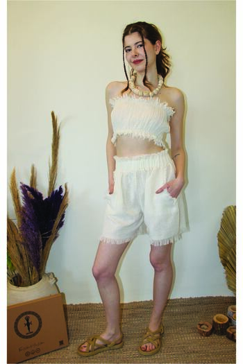 ARİNNASİDE Muslin Tassel Strapless