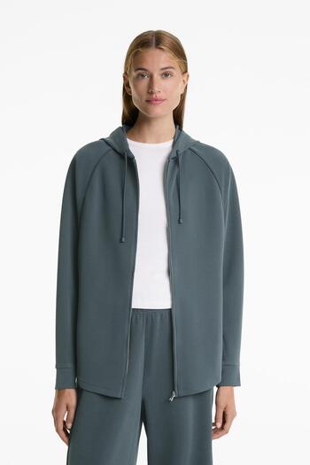 Oysho Hooded rib jacket with 29% modal