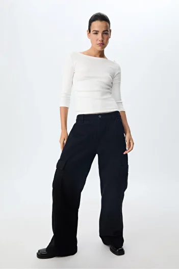 Stradivarius Basic boatneck T-shirt
