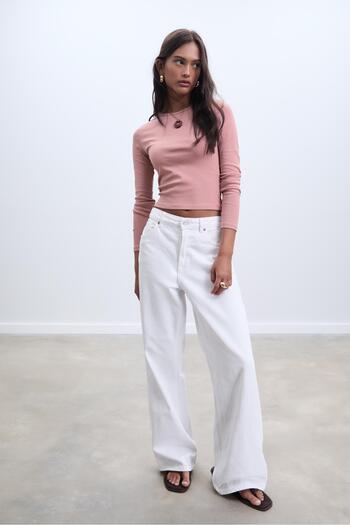 Stradivarius Basic long sleeve cotton T-shirt
