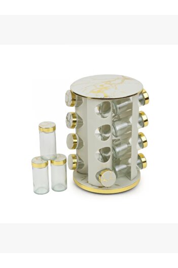 rexa 2-Piece Glass Spice Jar Set with Wooden Stand - 2SS02-1561