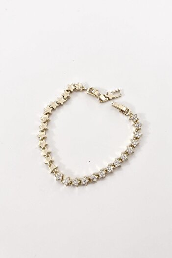 New Obsessions Zircon Stone Gold Star Motif Vip Bracelet