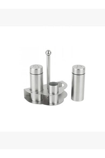 rexa 3-Piece Spice Jar Set with Silver Steel Stand - 2SS28-2246