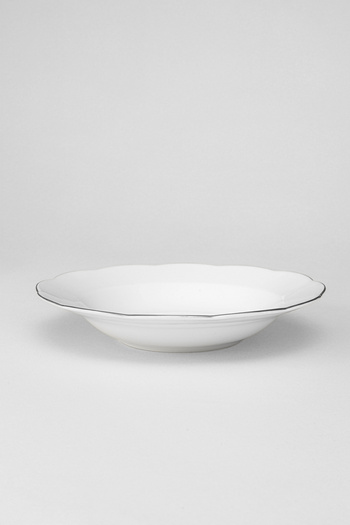 RUBİ PORSELEN Silver Platinum Gilded Porcelain Dinner Plate Set for 6 - Set