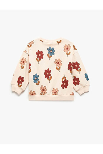 Koton Floral Patterned Pink Baby Girl Sweatshirt 6Wmg10050Ak