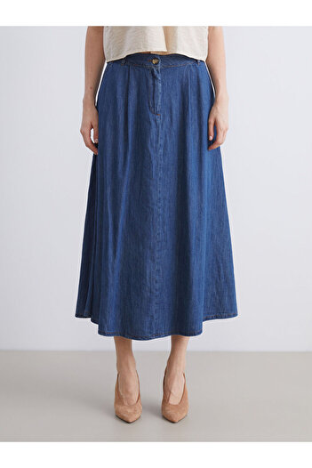 LC Waikiki Sparkling Choices from Shining Store |   Standard Fit A-Line Jean Skirt