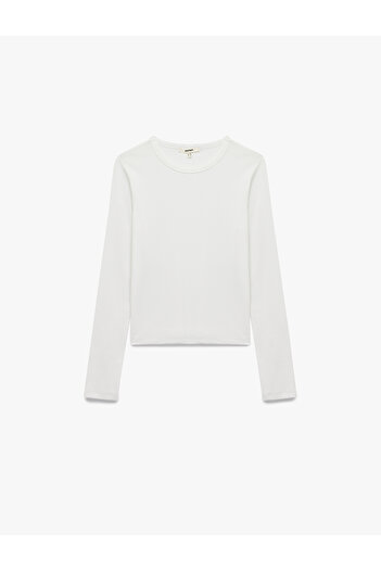 Koton Cotton Slim Fit Long Sleeve Crew Neck Basic T-Shirt