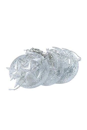 OEM Christmas Lights, LED Curtain with Moon and Stars, Cool White, 3M, Interconnectable, 8 Modes