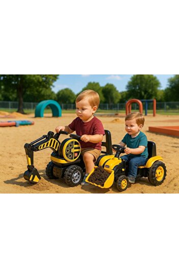 ToyznKidz Pedalsız Bingit Ekskavatör-Sür Kaz Oyna Kepçe (60 kg Taşıma Kapasiteli)