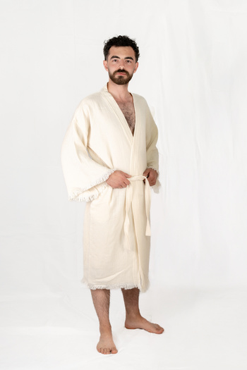 Befera Design Muslin Kimono 100% Cotton Tiger Printed Patterned Bathrobe Kaftan Dressing Gown