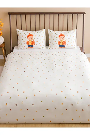 LC Waikiki Double Sided Bear Teddy Printed Double Duvet Cover Set