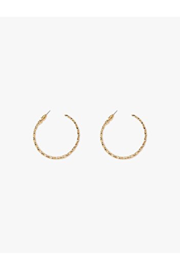 Koton Women's Textured Hoop Earrings Steel Mixed