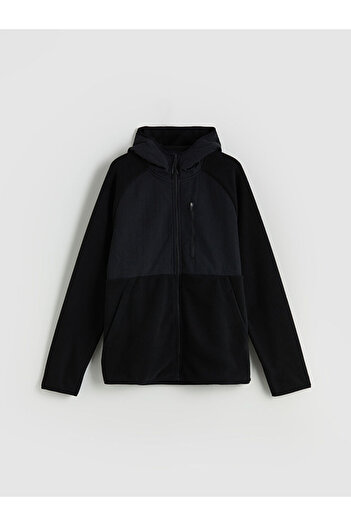 LC Waikiki Hooded Fleece Men's Zippered Sweatshirt