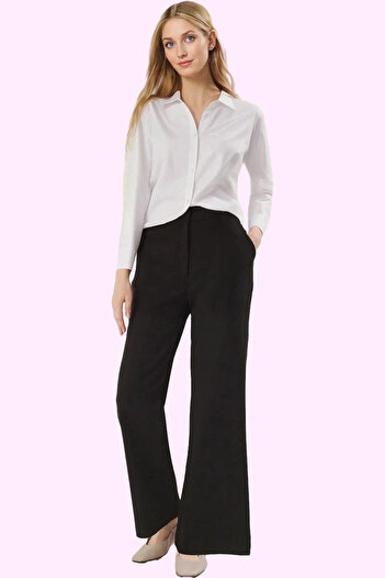 PayBuy Women's Fashion High Waist Wide Leg Knitted Pants with Buttons Regular Casual Summer