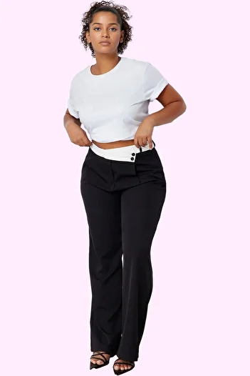 PayBuy Women's Fashion High Waist Wide Leg Woven Pants Polyester Casual Chic Summer