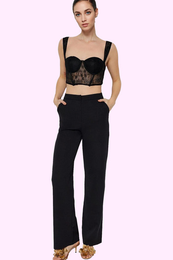 PayBuy Women's Fashion Wide Leg Woven Pants Without Belt Finike Stylish Night Daily Use