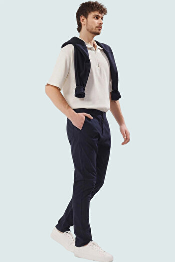 PayBuy Men's Fashion Long Length Straight Fit Cotton Textured Trousers Casual Style Summer