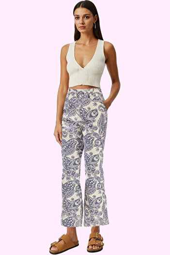 PayBuy Women's Fashion Wide Leg Tall Cotton Trousers Daily Casual Style Seasonal Use