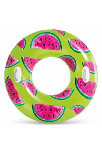 Intex Inflatable Swim Ring Watermelon, 107 cm, with Handles, Fruit Model for Pool