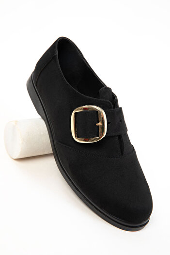 SOHO Black Suede Women's Loafer Shoes 20832