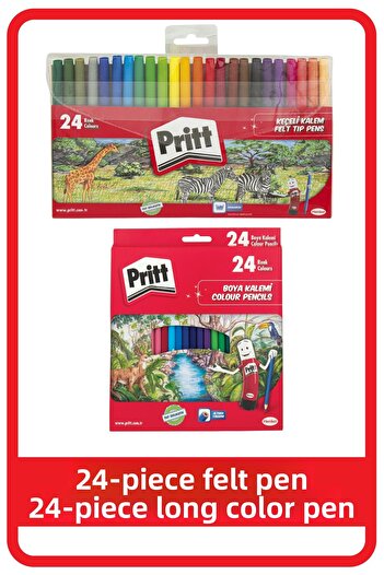 Pritt Set of 24 Long Dry Paint Pens - Felted