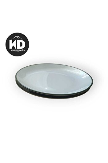 Kütahya Porselen 27 cm Green Mesh 2-Piece Serving Plate