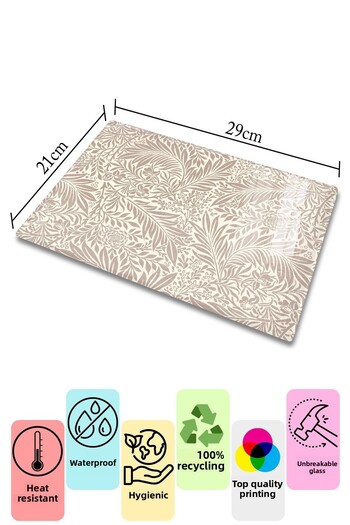 Postifull Vintage Glass Cutting Board, Thick And Unbreakable Glass, Chopping Board, Kitchen Presentation Board - 21*30cm