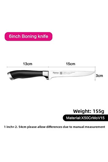 Fissman Boning Knife Stainless Steel Black/Silver 6inch