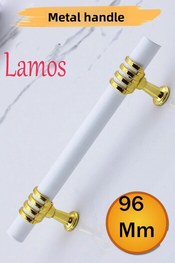 NUBLADO Lamos Furniture Kitchen Cabinet Drawer Cupboard Handles Cover Handle Handle White Gold 96 mm Metal Handle.