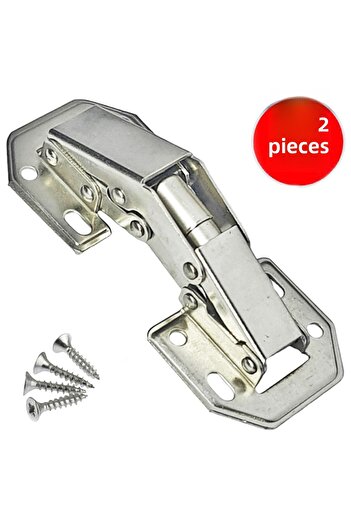 ALETÇANTAM Hinge Without Tassel Without Hole 90 °   Slotless Furniture Cabinet Door Hinge -2 Pieces