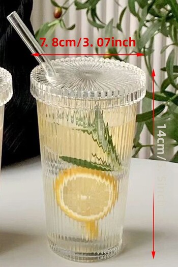 GİLLİ STORE 400 Ml Coffee and Presentation Cup - Origami Style, Cocktail Cup with Straw and Cup Lid