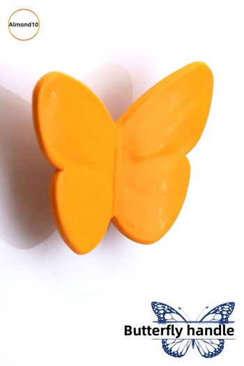 Badem10 Plastic Butterfly Orange Children's Room Girl Boy Wardrobe Furniture Kitchen Drawer 1 Piece Handle