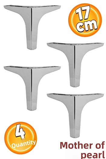 Badem10 Sedef Luxury Furniture Sofa Tv Unit Console Seat Leg 17 cm Chrome Legs 4 Pieces