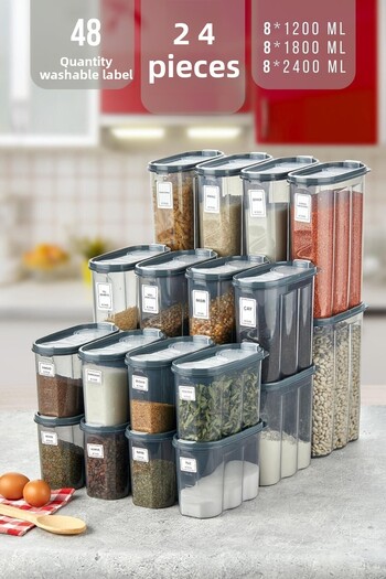 PINARAalways 24-Piece Food Storage Set - Leak-Proof Lid, 8 X (1200 Ml, 1700 Ml, 2400 ml) Fükmmsk-01