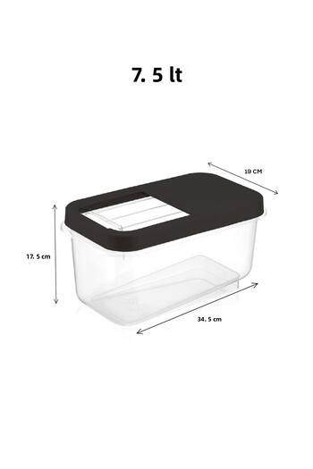 Meleni Home Set of 3 Multibox 7.5 Lt Pulses Storage Container - Food Storage Container with Sliding Lid Flour Container Anthracite