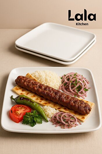 Lala Mutfak Gözde Square Serving Plate - Set of 3 (29 cm - Stylish, Durable, Dining and Presentation Plate)