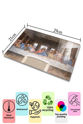 Postifull Cutting Board, New Generation Chopping Board Glass, Art Series, Thick and Tempered Unbreakable Glass, 21*30cm
