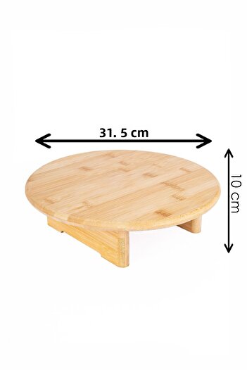 Lizzy Bamboo Footed Round Cutting and Presentation Board / Countertop Stand