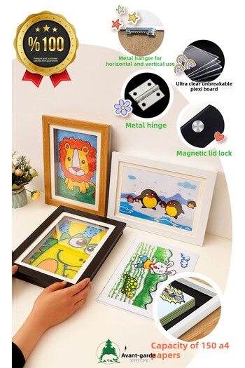 AVANGART ATÖLYE Folding Art Picture Frame White A4 for Kids