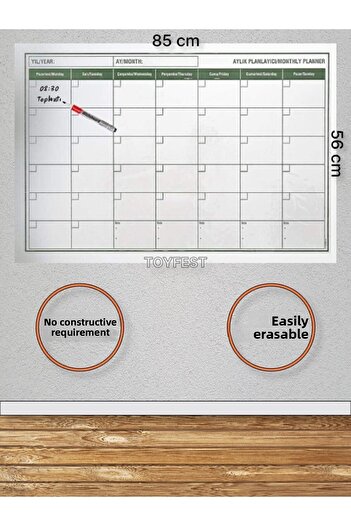 TOYFEST Calendar lunar de planificare 85x56 cm - se atașează automat pe perete