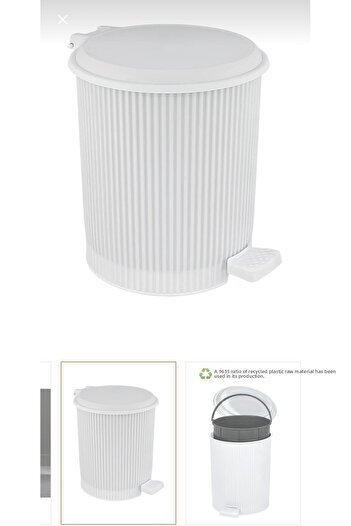 LeesHome Nostalgia 011 - 25 Lt White Pedal Trash Can