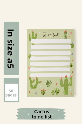 Srctech Cactus Themed To Do List 50 Sheets A5 Size