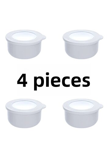 Şahane Pazar 4 Pieces 500ml Round Silicone Showing Breakfast Storage Container Set Fma 018822