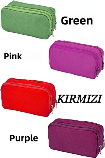 Brons Double Compartment Two Compartment Pen Holder Red Br-3100