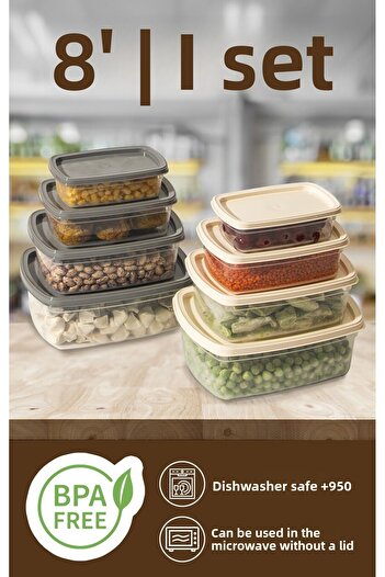 Nesto Home Easy Box Set of 8 - Multi-Purpose Storage Container, 2X1220 2X750 2X430 2X225 ml