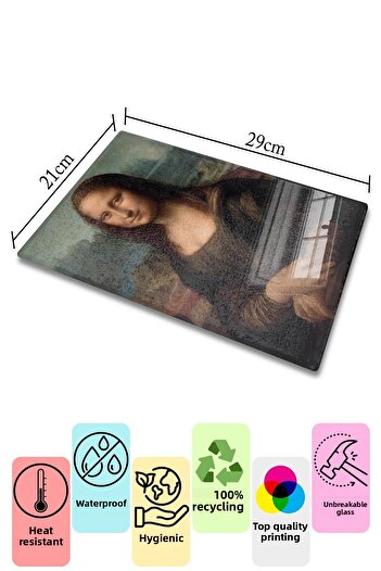 Postifull Cutting Board, New Generation Chopping Board Glass, Art Series, Thick and Tempered Unbreakable Glass, 21*30cm